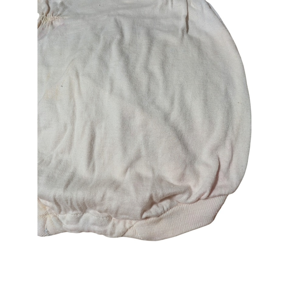 Vintage Baby Romper Bodysuit Short Sleeve Floral Embroidery Beige newborn A1 - Picture 2 of 5